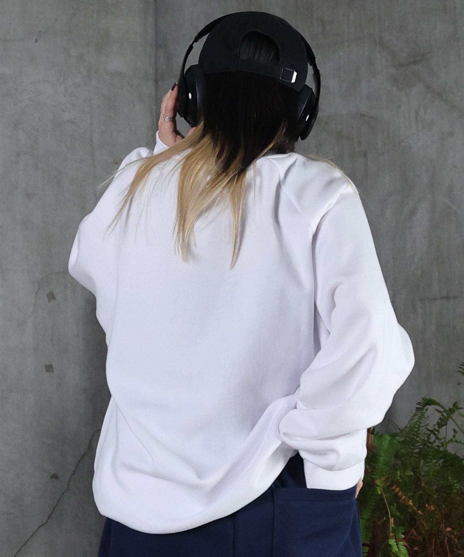 裏起毛 ワンポイント ドロスト ラグランスウェット