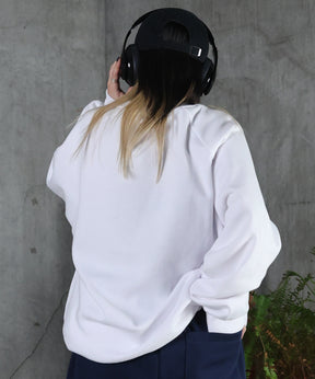 裏起毛 ワンポイント ドロスト ラグランスウェット