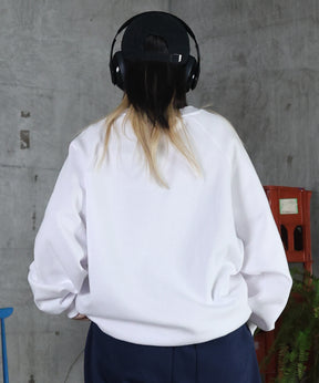 裏起毛 ワンポイント ドロスト ラグランスウェット