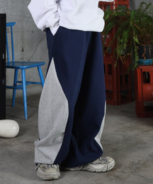 配色切り替え ドロスト スウェットパンツ