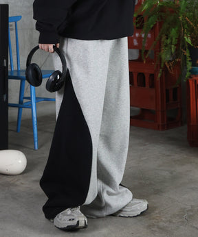 配色切り替え ドロスト スウェットパンツ