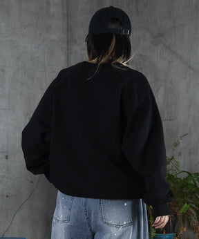 裏起毛 ワンポイント ドロスト ラグランスウェット