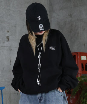 裏起毛 ワンポイント ドロスト ラグランスウェット