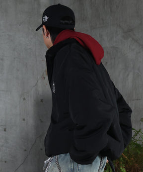 2WAY リバーシブル ナイロン ドローコード ボアブルゾン