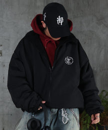 2WAY リバーシブル ナイロン ドローコード ボアブルゾン