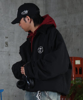 2WAY リバーシブル ナイロン ドローコード ボアブルゾン