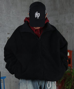 2WAY リバーシブル ナイロン ドローコード ボアブルゾン