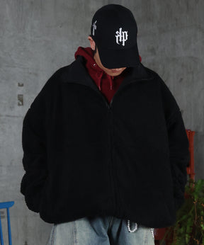 2WAY リバーシブル ナイロン ドローコード ボアブルゾン