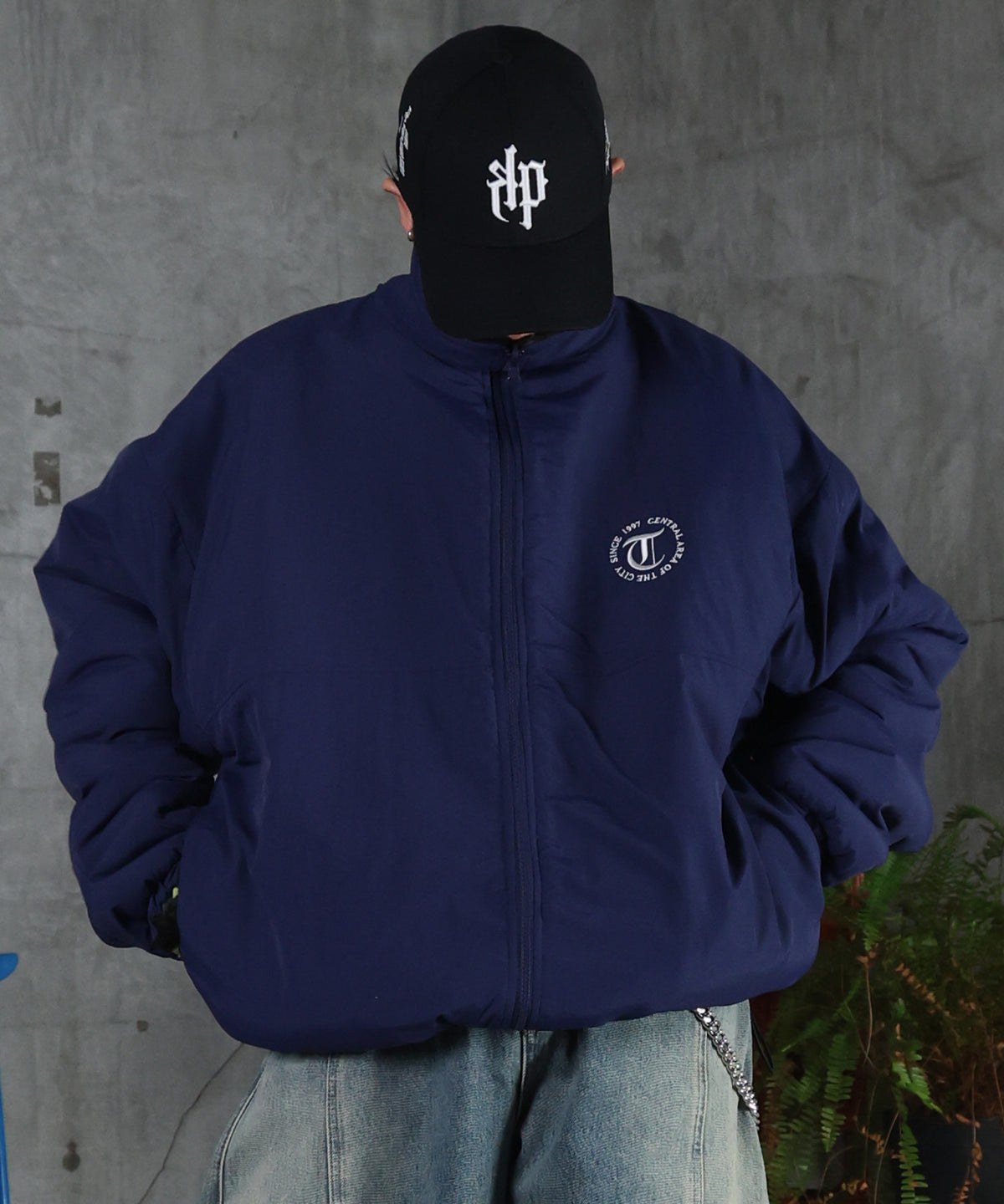 2WAY リバーシブル ナイロン ドローコード ボアブルゾン