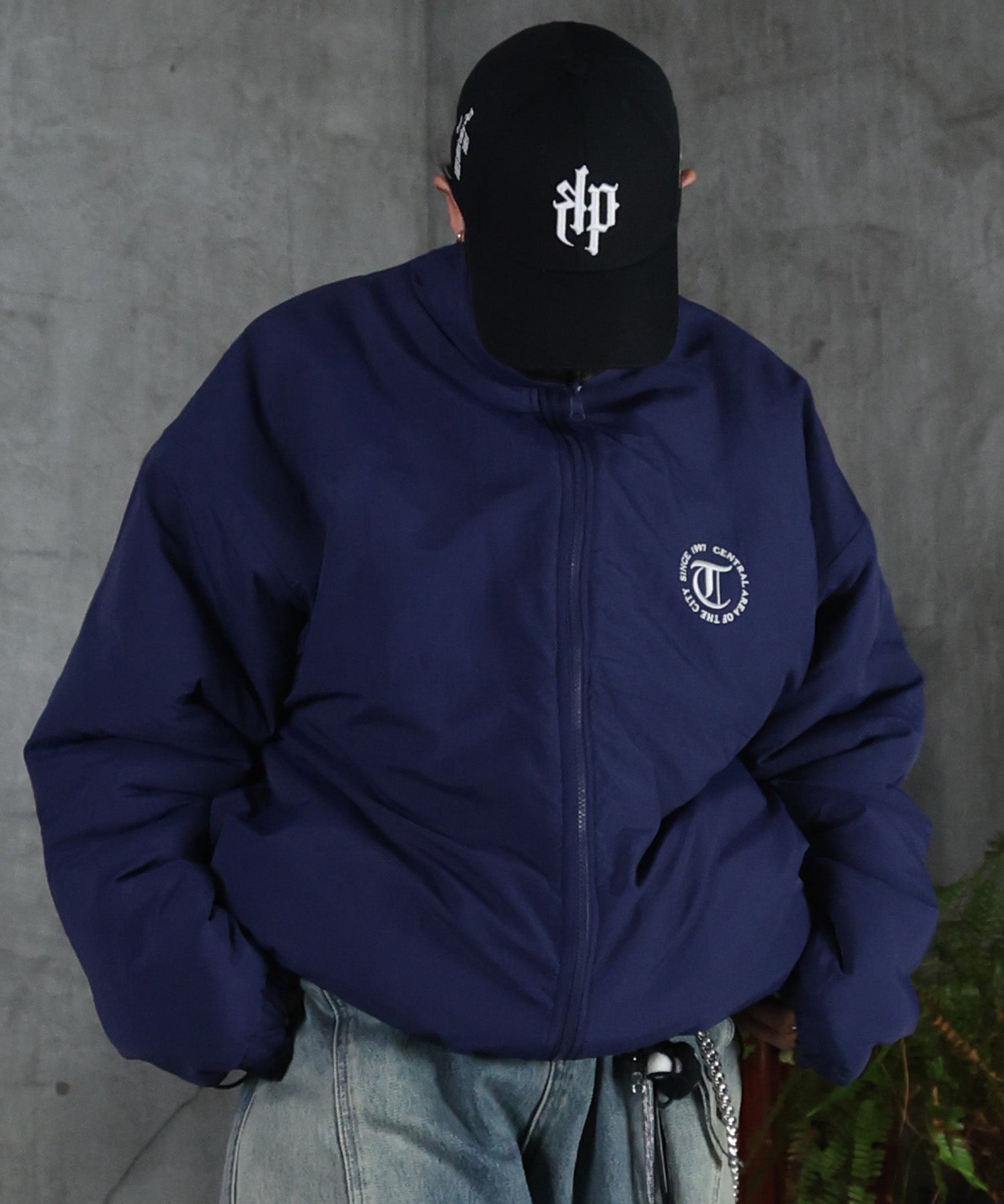 2WAY リバーシブル ナイロン ドローコード ボアブルゾン