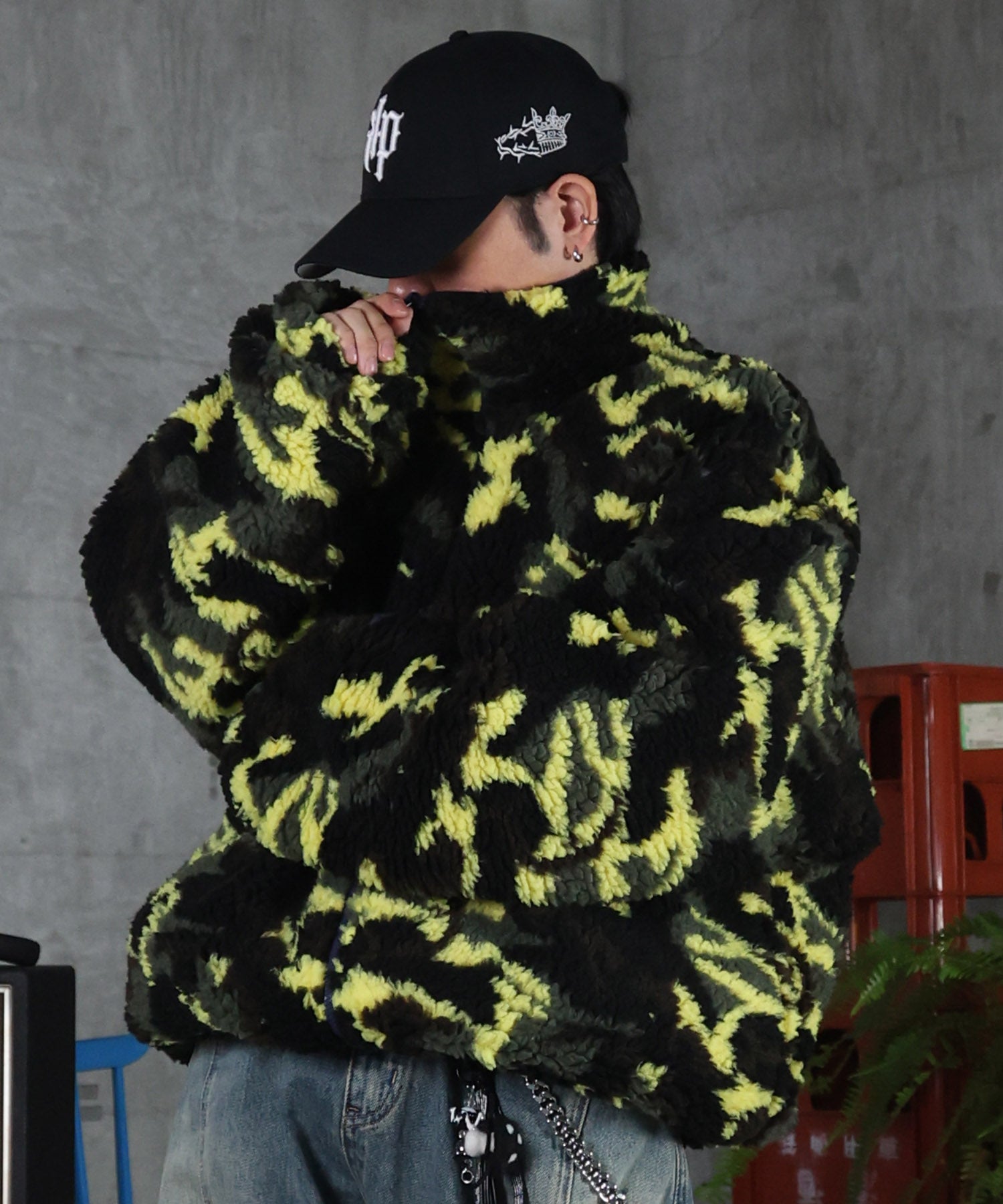 2WAY リバーシブル ナイロン ドローコード ボアブルゾン