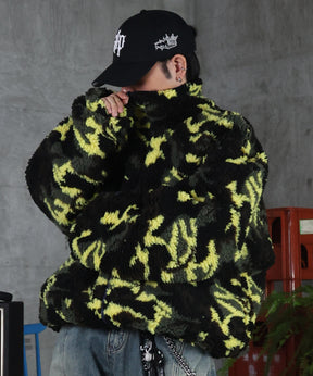 2WAY リバーシブル ナイロン ドローコード ボアブルゾン