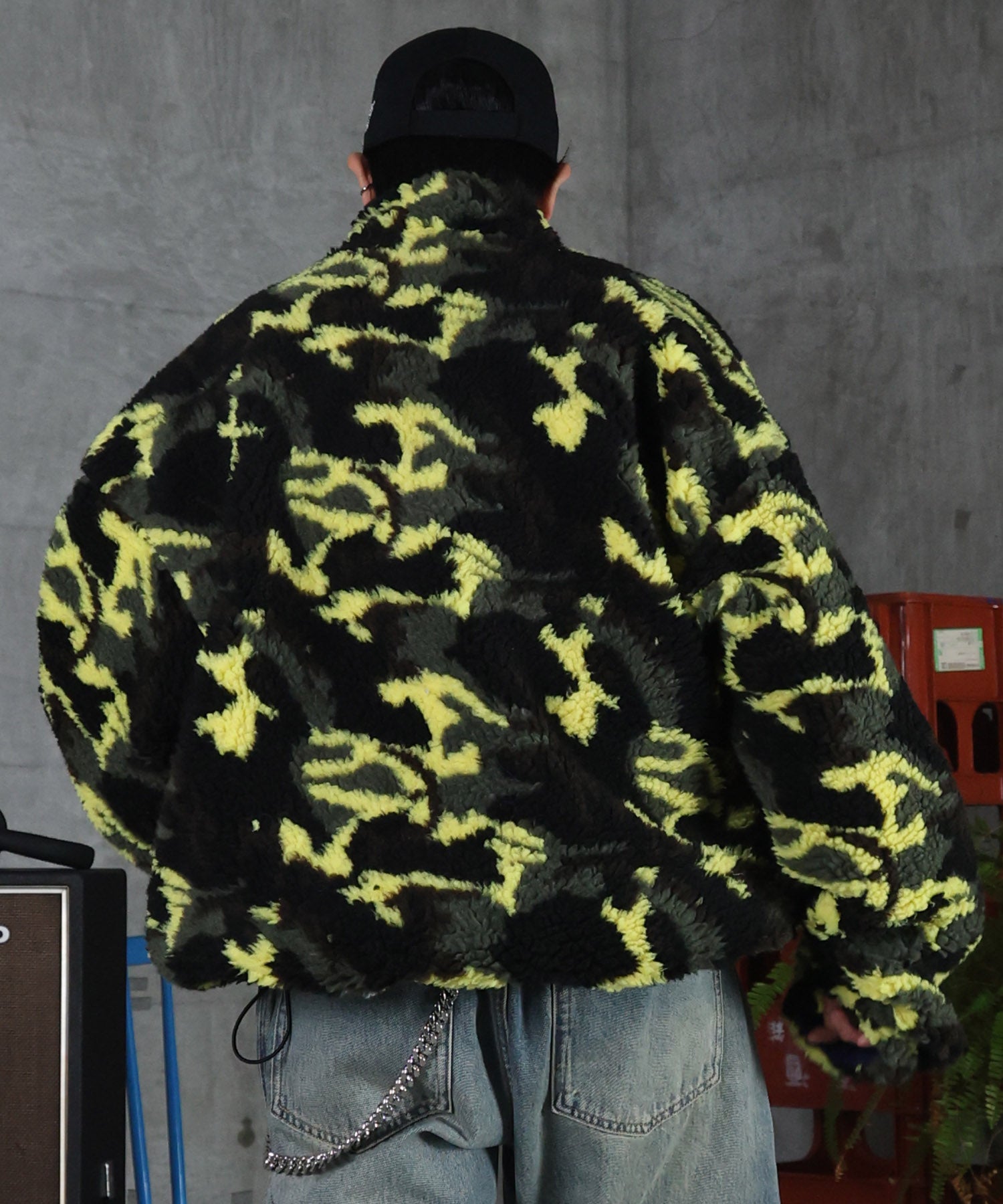 2WAY リバーシブル ナイロン ドローコード ボアブルゾン