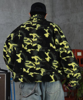 2WAY リバーシブル ナイロン ドローコード ボアブルゾン