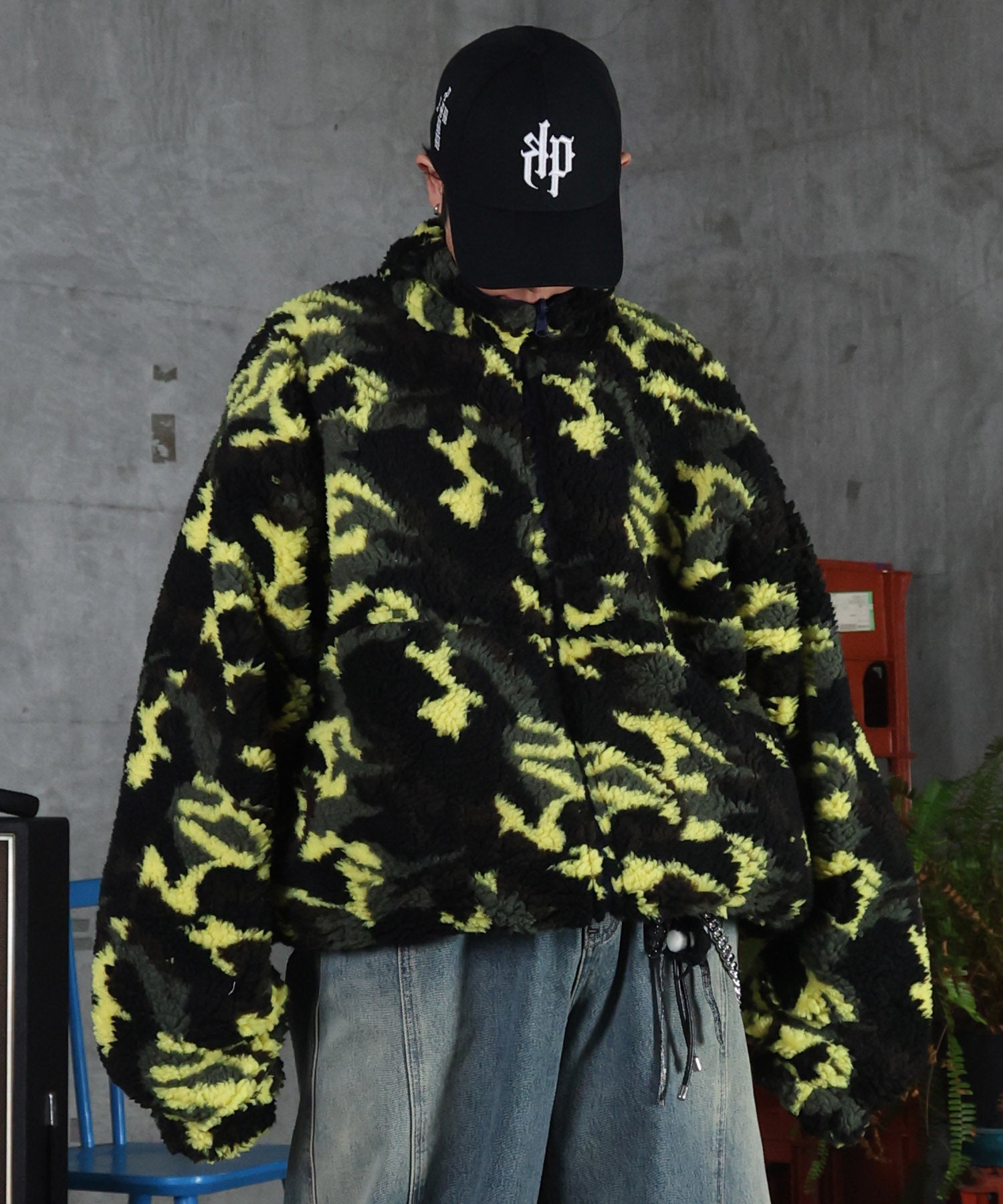 2WAY リバーシブル ナイロン ドローコード ボアブルゾン