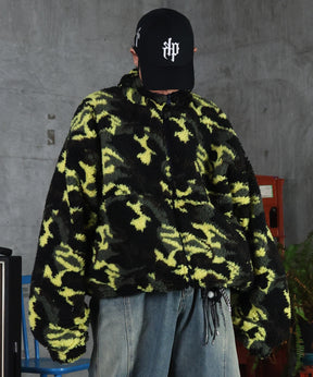 2WAY リバーシブル ナイロン ドローコード ボアブルゾン