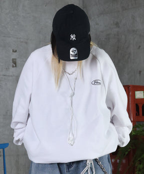 裏起毛 ワンポイント ドロスト ラグランスウェット