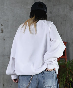 裏起毛 ワンポイント ドロスト ラグランスウェット