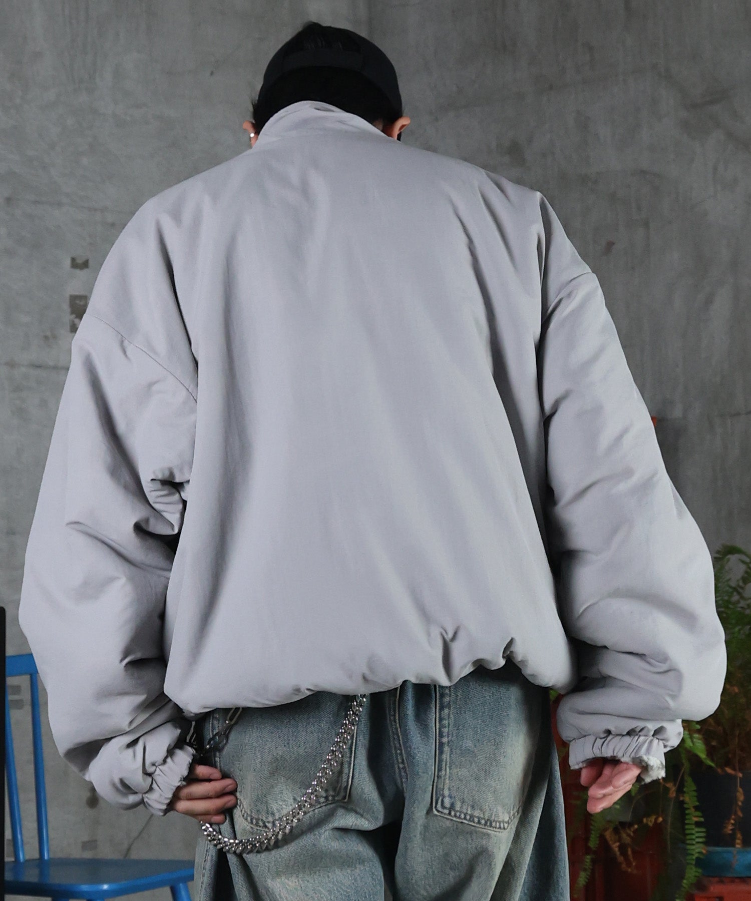 2WAY リバーシブル ナイロン ドローコード ボアブルゾン