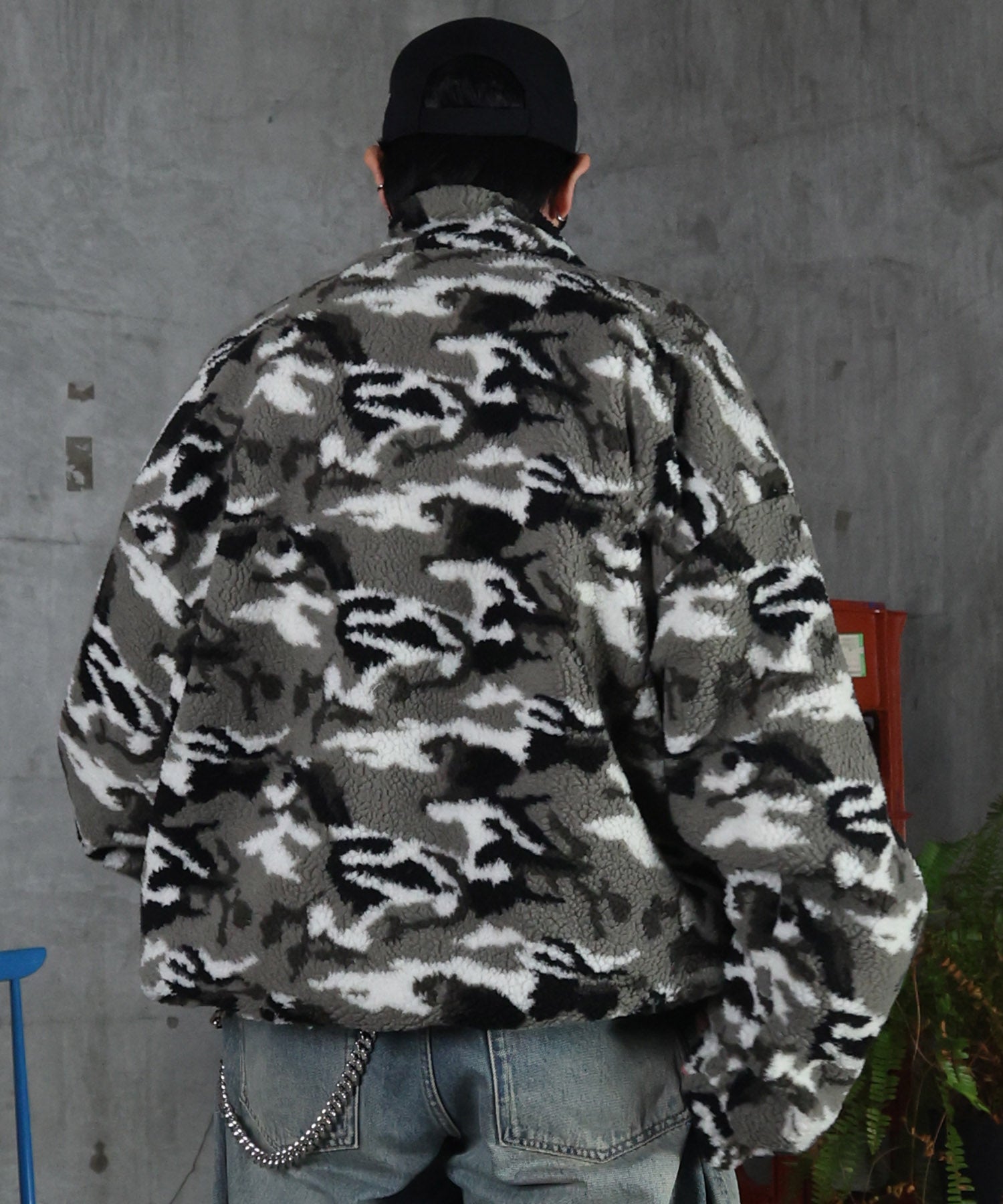 2WAY リバーシブル ナイロン ドローコード ボアブルゾン