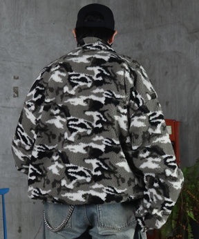 2WAY リバーシブル ナイロン ドローコード ボアブルゾン