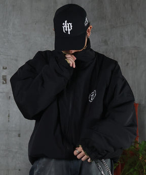 2WAY リバーシブル ナイロン ドローコード ボアブルゾン