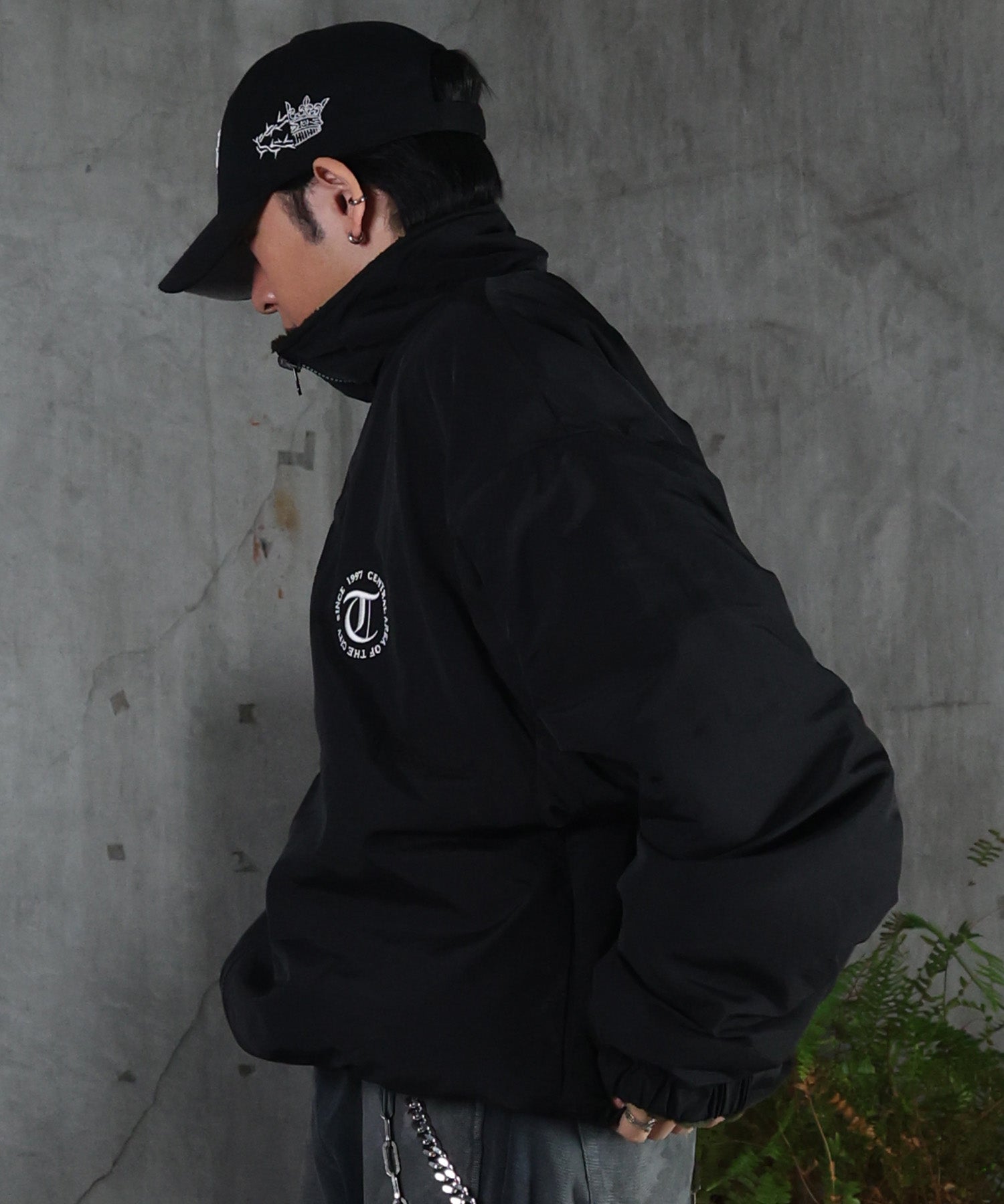 2WAY リバーシブル ナイロン ドローコード ボアブルゾン