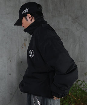 2WAY リバーシブル ナイロン ドローコード ボアブルゾン