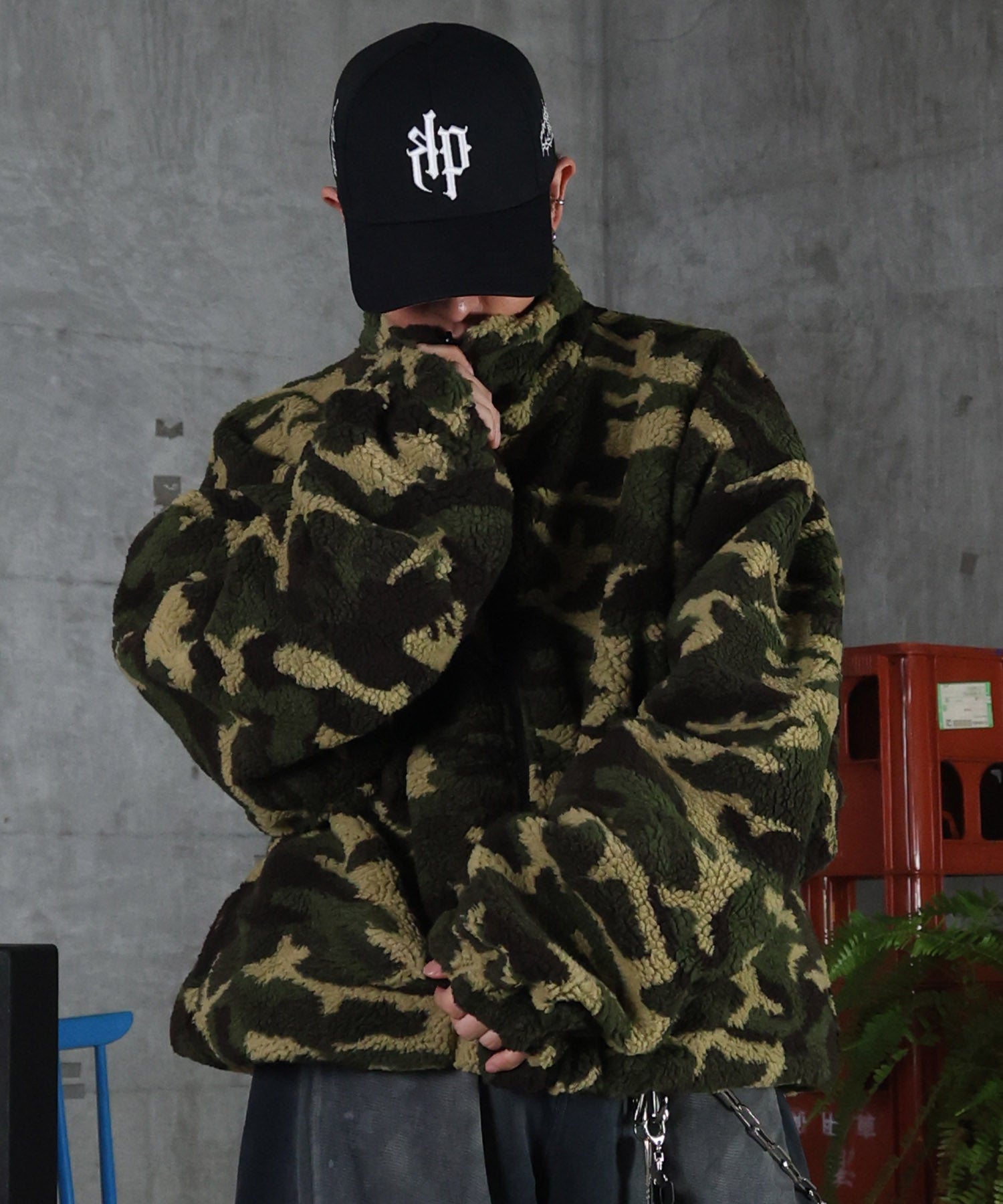 2WAY リバーシブル ナイロン ドローコード ボアブルゾン