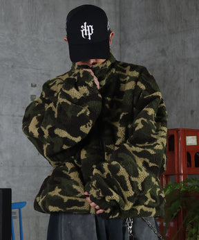 2WAY リバーシブル ナイロン ドローコード ボアブルゾン