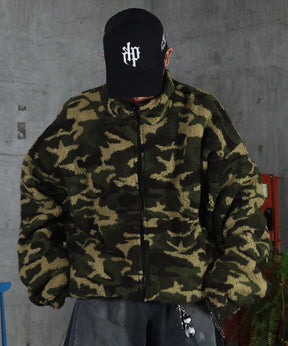 2WAY リバーシブル ナイロン ドローコード ボアブルゾン