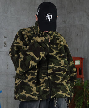 2WAY リバーシブル ナイロン ドローコード ボアブルゾン