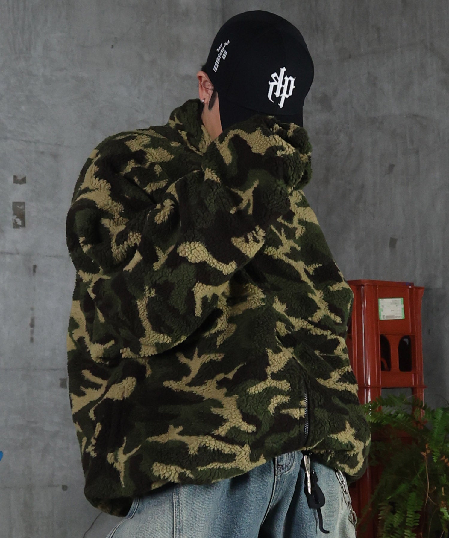 2WAY リバーシブル ナイロン ドローコード ボアブルゾン