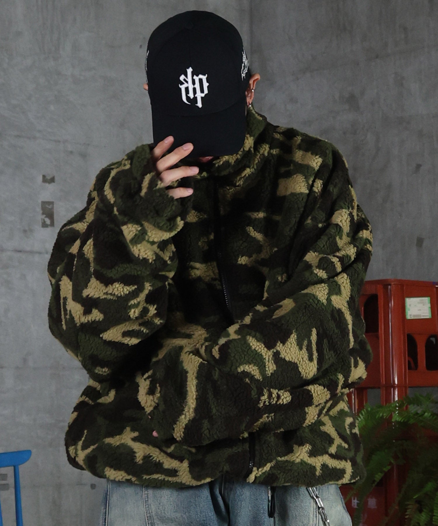 2WAY リバーシブル ナイロン ドローコード ボアブルゾン