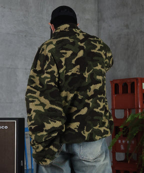 2WAY リバーシブル ナイロン ドローコード ボアブルゾン