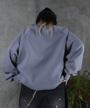 裏起毛 ワンポイント ドロスト ラグランスウェット