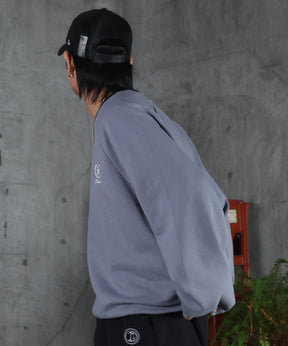 裏起毛 ワンポイント ドロスト ラグランスウェット