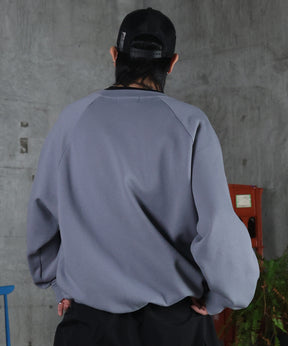 裏起毛 ワンポイント ドロスト ラグランスウェット