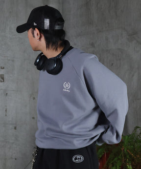 裏起毛 ワンポイント ドロスト ラグランスウェット