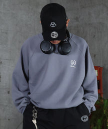 裏起毛 ワンポイント ドロスト ラグランスウェット