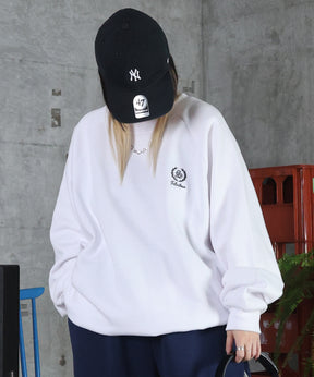 裏起毛 ワンポイント ドロスト ラグランスウェット