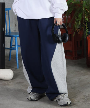 配色切り替え ドロスト スウェットパンツ