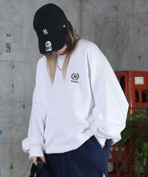 裏起毛 ワンポイント ドロスト ラグランスウェット