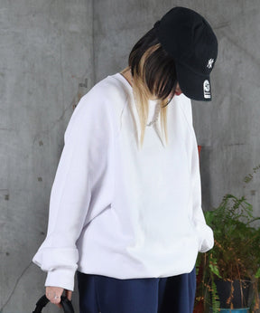 裏起毛 ワンポイント ドロスト ラグランスウェット