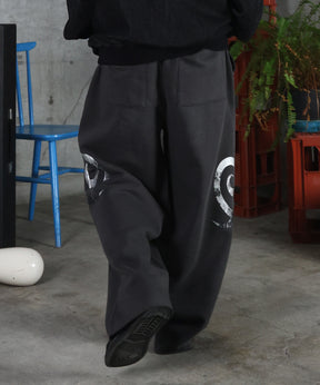 メタルプリント トライバルワイドスウェットパンツ