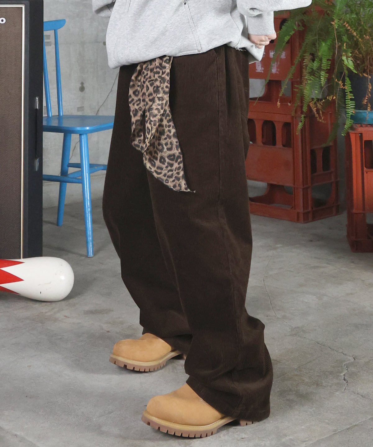 コーデュロイ ワイドパンツ