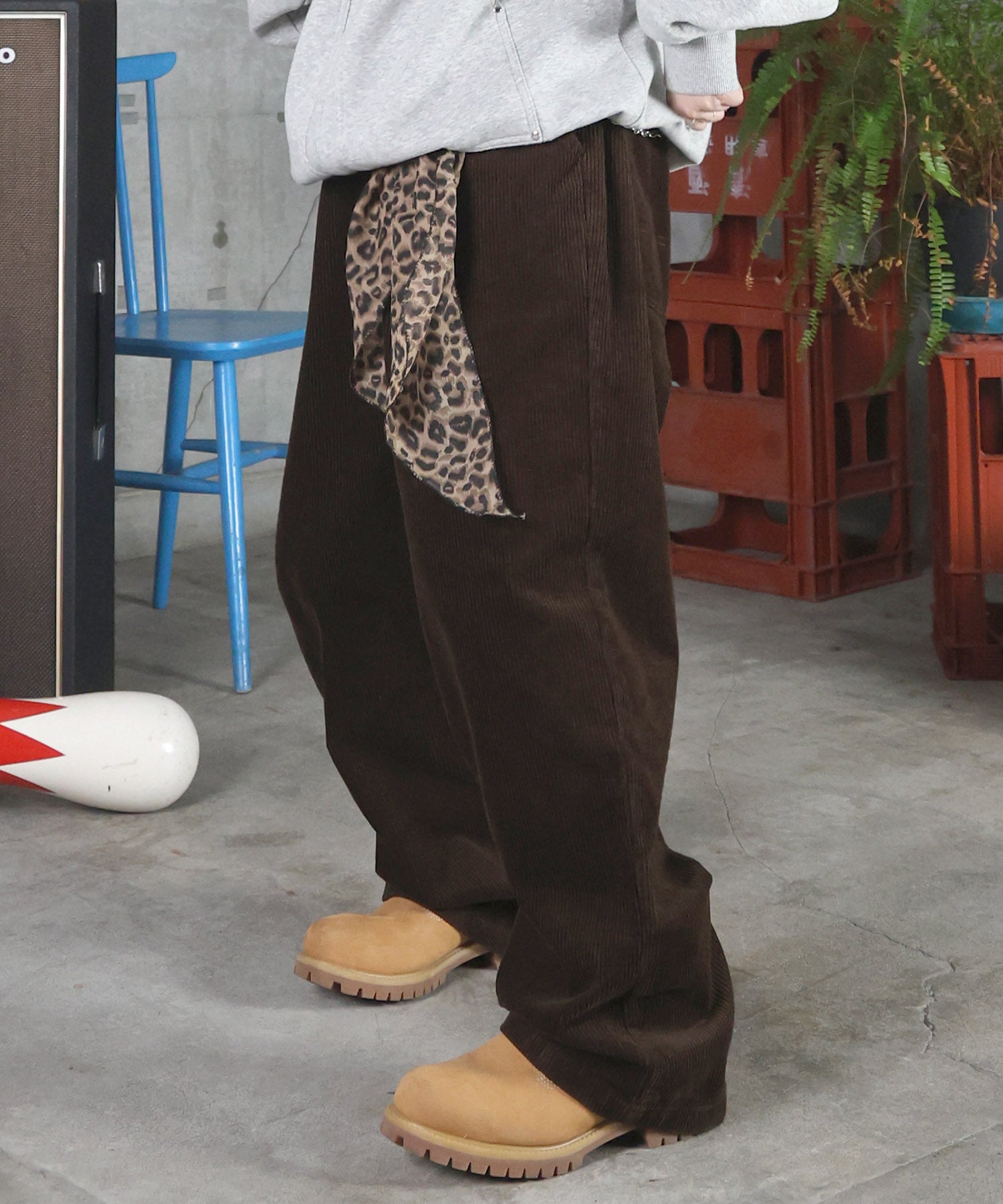 コーデュロイ ワイドパンツ