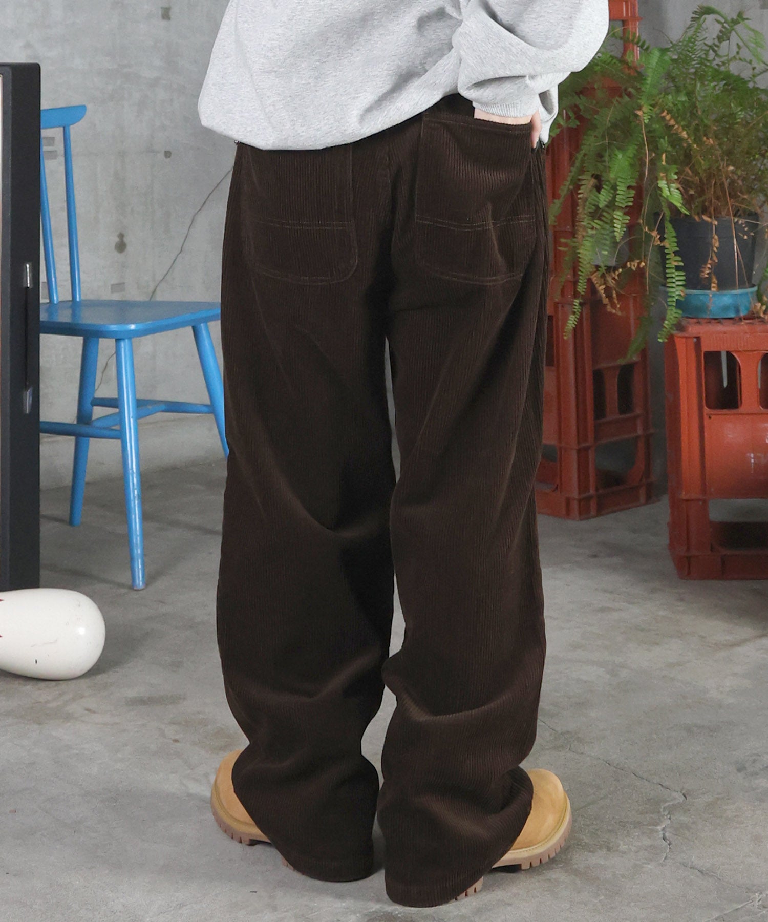 コーデュロイ ワイドパンツ