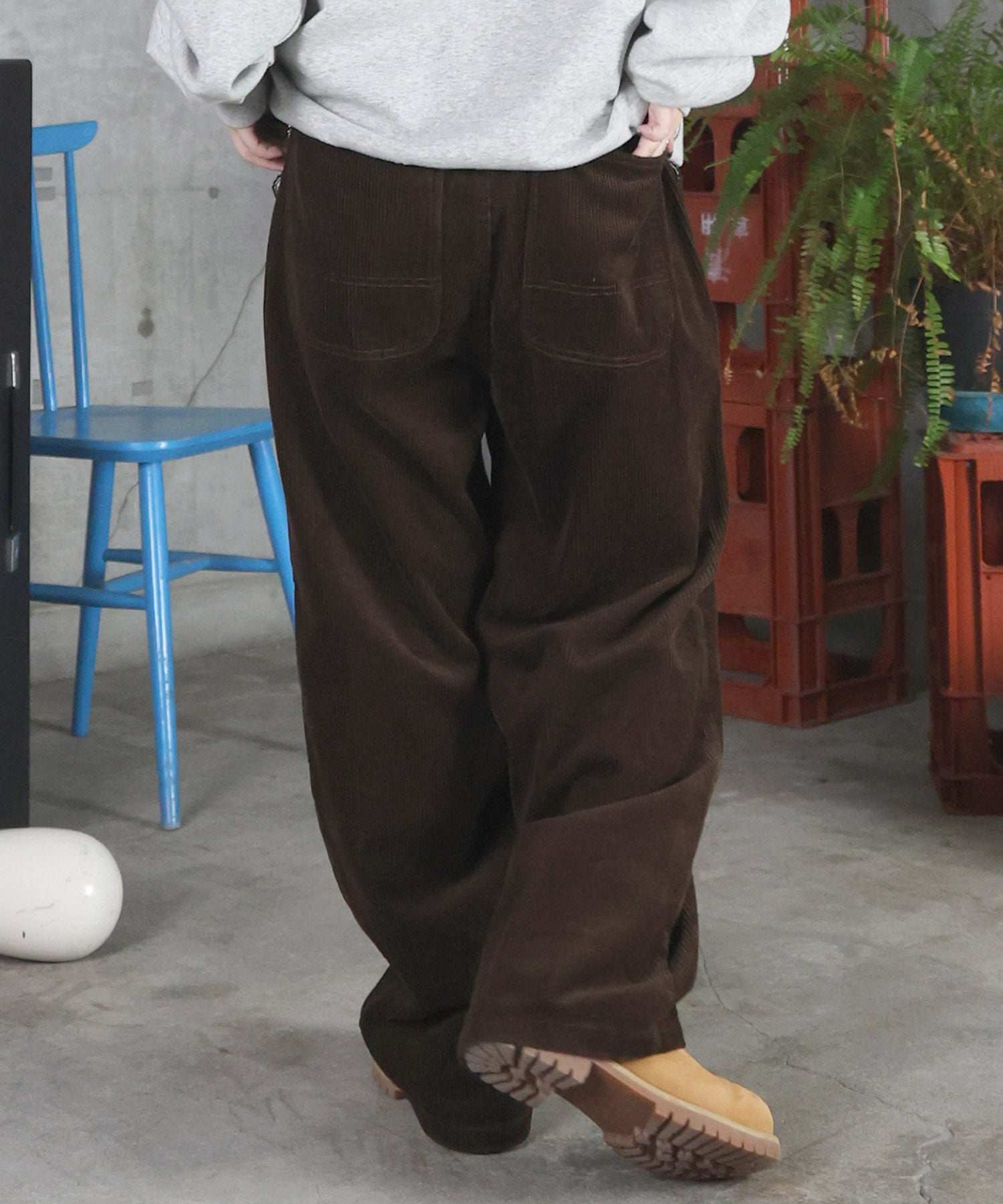 コーデュロイ ワイドパンツ