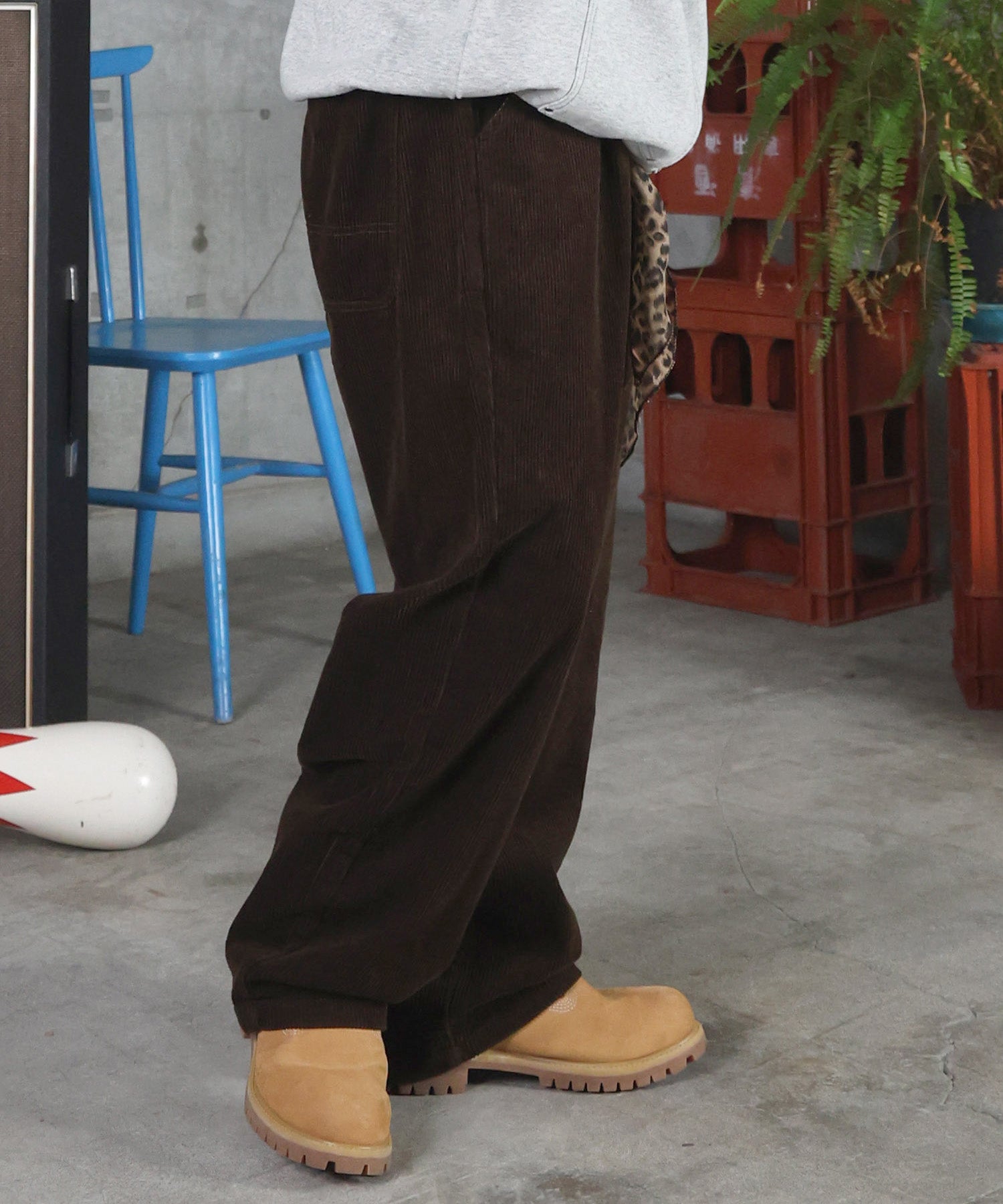 コーデュロイ ワイドパンツ